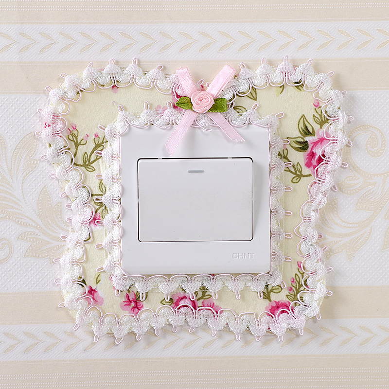 Switch Protective Sheath Switch Patch Wall Patch Home Cloth Art Lace Socket Decoration Patch Set Creativity Brief Modern Eurostyle
