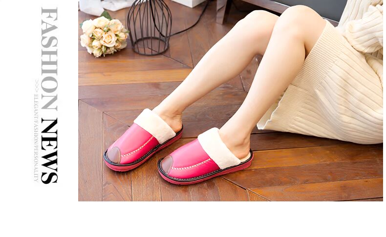 Đôi dép bông nữ nhà nhà chống trượt da dày dưới sàn trong nhà dép len mùa đông giày nam ấm áp dép đi trong nhà cute