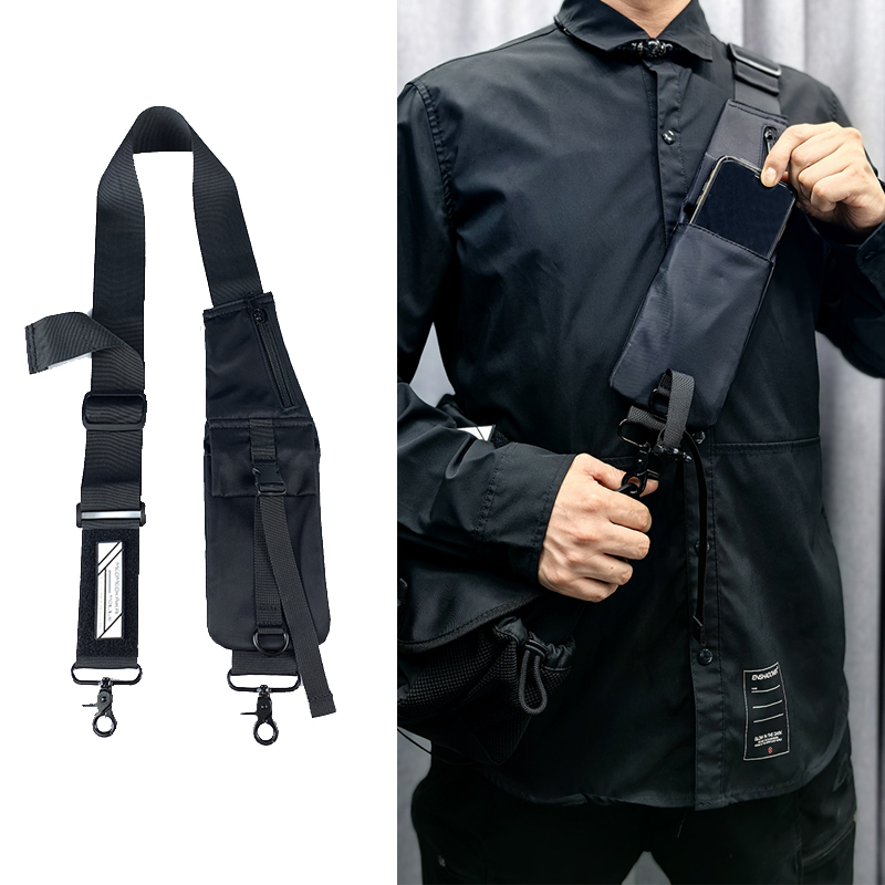Crossbody Bag with Phone Pouch, Utility Style, Trendy Men's Backpack Replacement Accessory, Wide Shoulder Strap, Single Shoulder Strap for Women