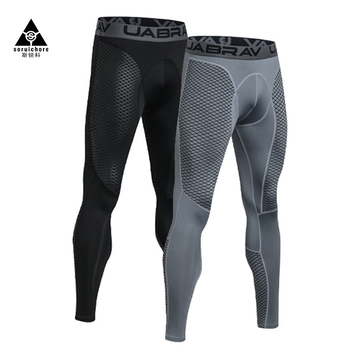 High elastic sports pants men's fitness compression pants nine points