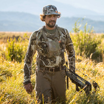 American professional hunting beautiful nowool camouflage long sleeve T-shirt semi-zipper close-fitting movement to hit bottom speed dry perspiration