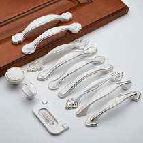European ivory white cabinet door handle simple European wardrobe cabinet drawer handle modern simple cabinet handle single hole
