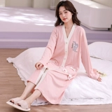 Пижама, послеродовой топ с чашечками для беременных, хлопковая простыня, осенняя юбка для молодой матери для кормящих грудью, платье