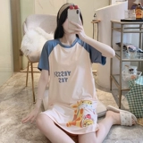 Летняя пижама для кормящих грудью, тонкая послеродовая хлопковая юбка, короткий рукав