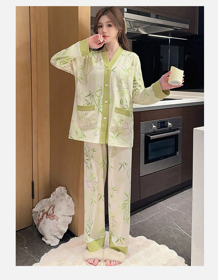 纯棉月子服秋冬产后哺乳睡衣女孕妇喂奶专用春秋产妇家居服可外穿 — 20