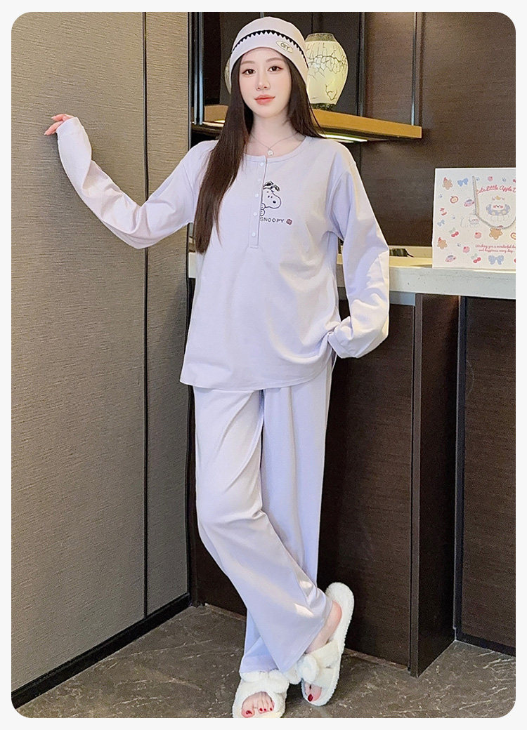 带帽子月子服纯棉春秋吸汗四季款孕妇睡衣秋冬产后产妇哺乳家居服 — 18