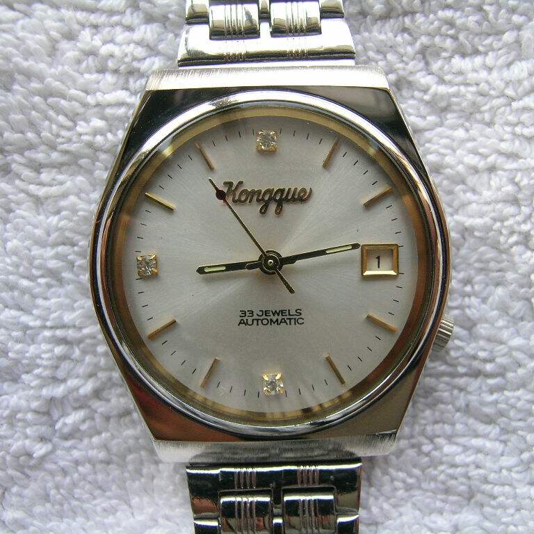 90s out of stock New Peacock brand automatic mechanical calendar men's watch large plate convex surface