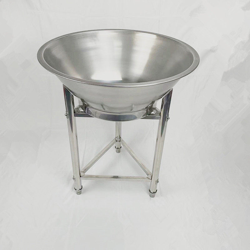 Stainless steel stuffing pot with rack meat stuffing seasoning pot and noodle mixing oversized 60cm round pot extra thick and deepened pot with rack