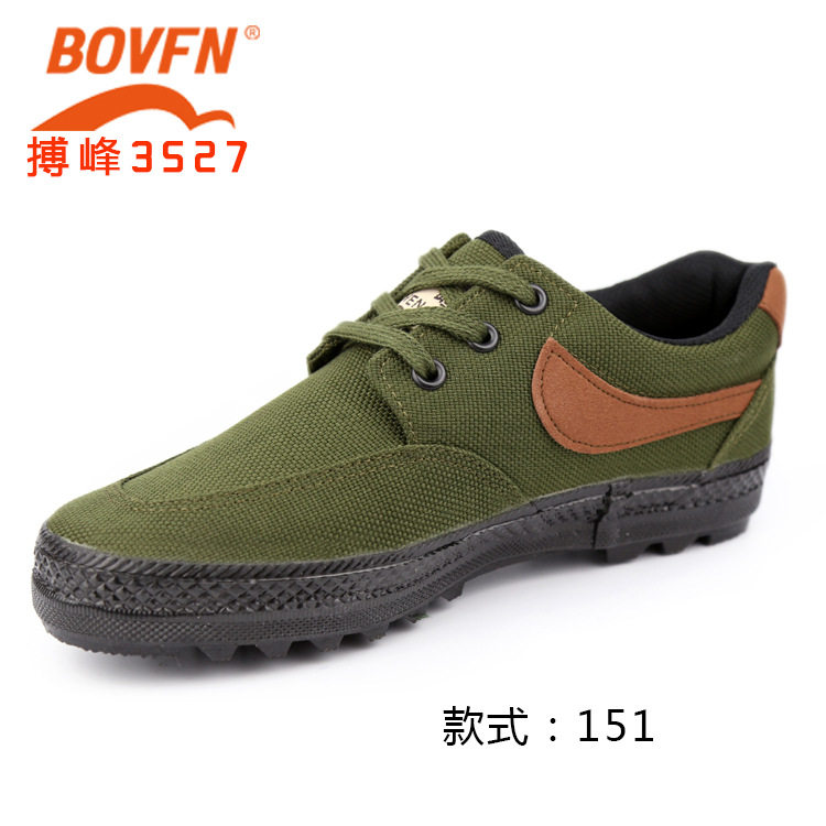 Army Green Cloth Shoes Men Spring Summer Single Shoes Low Bunch of Breathable Wear and abrasion Lawless rubber Shoe canvas Emancipation Shoes Working Shoes
