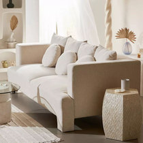 Nordic Modern Minimalist Fabric Sofa Living Room Solid Wood Double Designer Day Style Light Extravagant Minimalist Trio Position Sofa