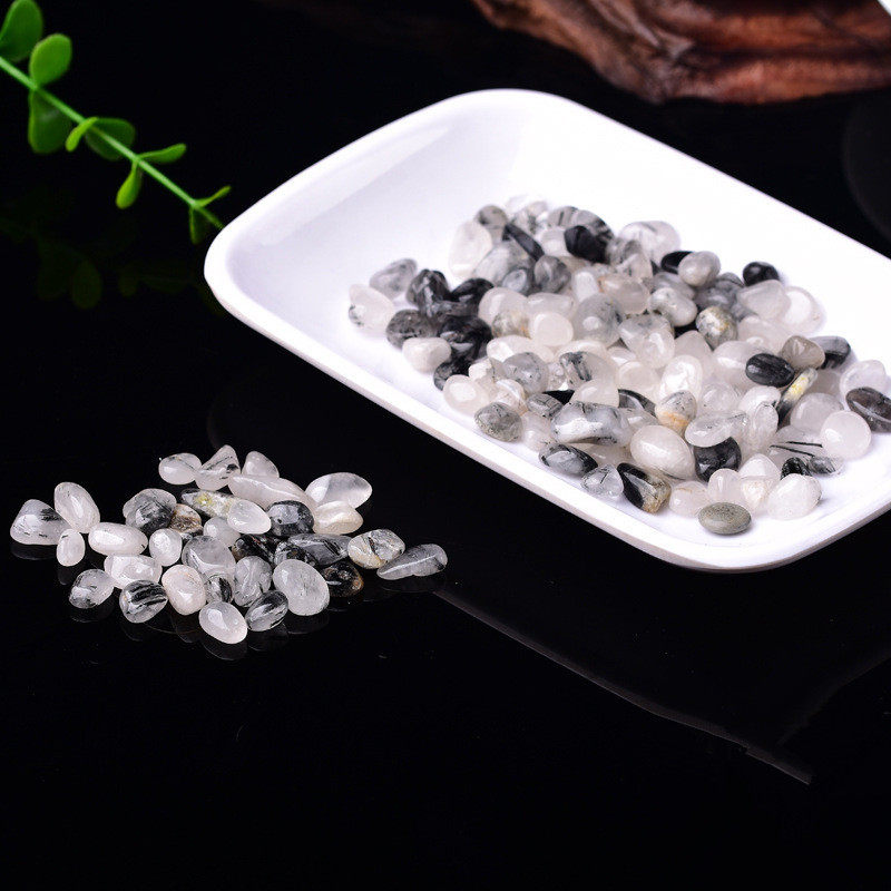 Natural quality black hair crystal crystal gravel racking magnet crystal fish tank crystal pillows for the Buddha 