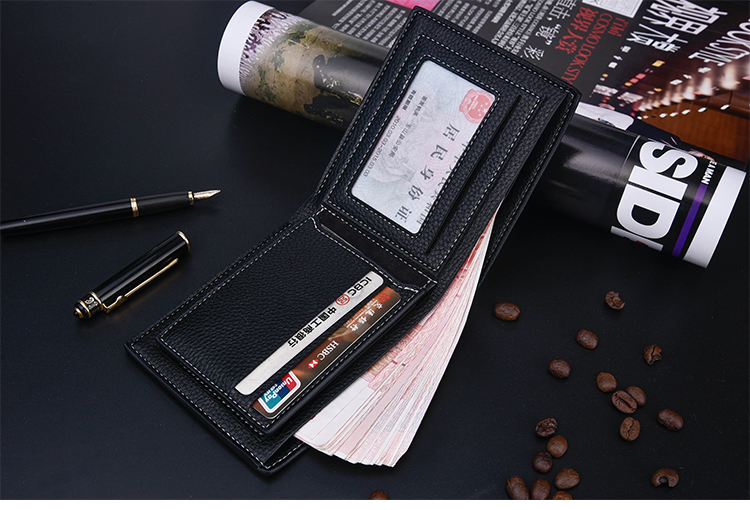 Ví nam ngắn da da thanh niên kinh doanh qua ổ đĩa thẻ lái xe đa- thẻ mềm da clip sinh viên Hàn Quốc ví đựng card