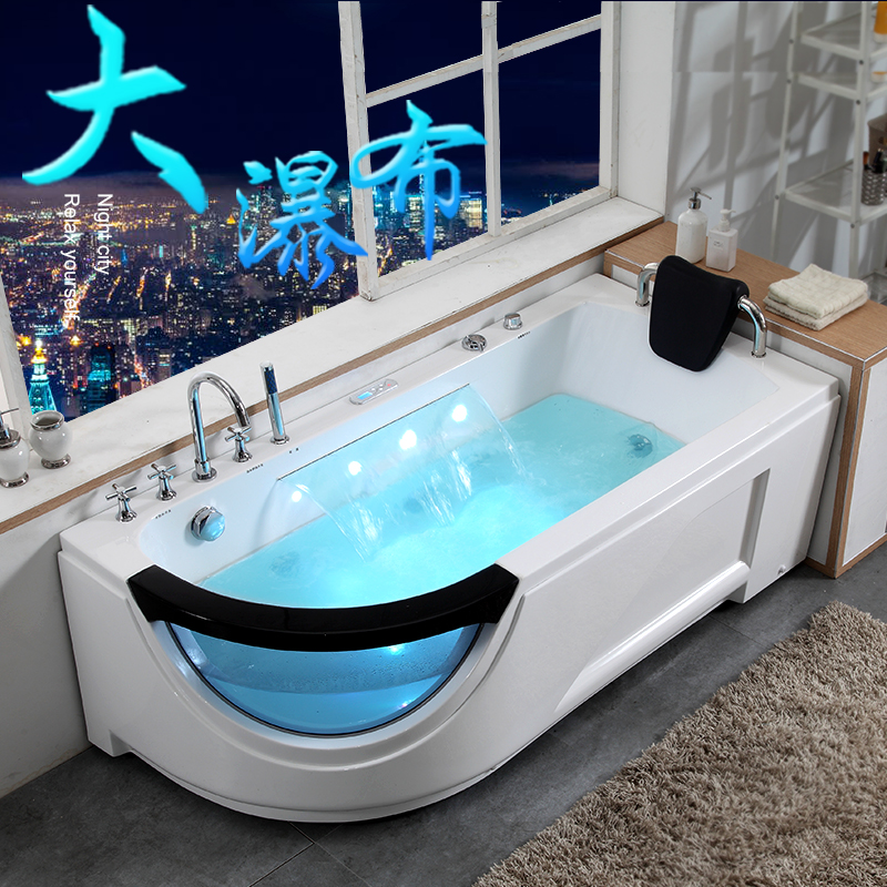Surf massage Home Adult small family Type independent acrylic bathtub basin thermostatic heating 1 4 m -1 7 m