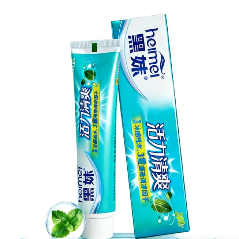 黑妹活力清爽薄荷味牙膏清新口气家用家庭实惠装大容量正品200g