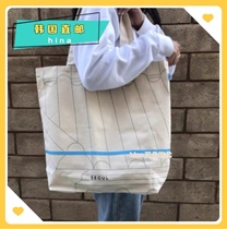 Blue bottle Blue bottle Korean special edition canvas bag spring and summer fashion womens bag environmental shopping bag large