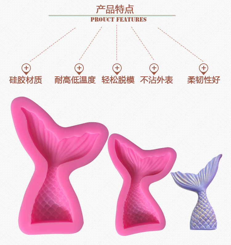 Mini Nàng tiên cá đuôi cá Nàng tiên cá lỏng Silicone Khuôn Công cụ làm bánh kẹo mềm Khuôn sô cô la - Tự làm khuôn nướng khuôn nhựa làm bánh