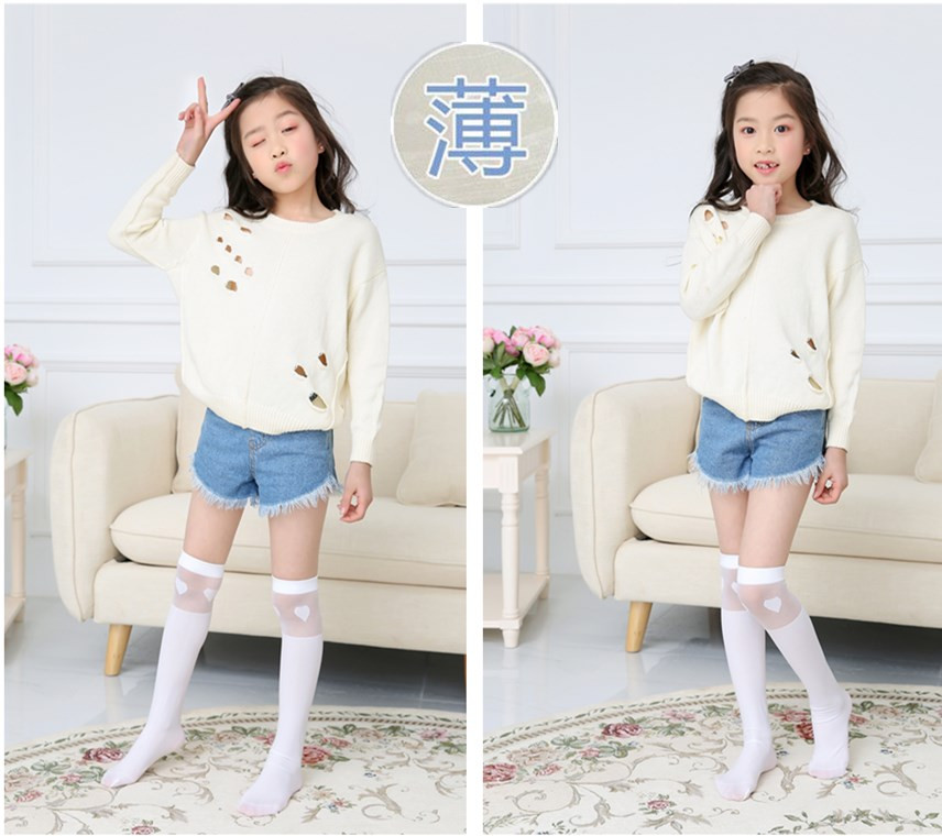 Vớ em bé cotton mùa hè phần mỏng 3-5-6 tuổi 7-9 trẻ em trai trong vớ ống cô gái trên đầu gối vớ trẻ em