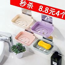 No trace paste bathroom soap box wall-mounted toilet drain soap rack storage box creative soap box
