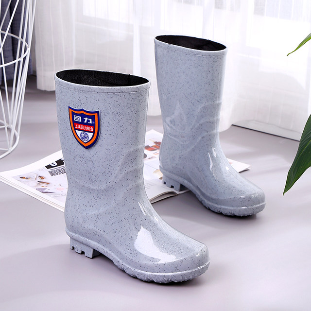ດຶງເກີບເກີບຜູ້ຍິງລະດັບກາງ ແລະຊັ້ນສູງແບບແຟຊັນ ບວກກັບເກີບນ້ຳອຸ່ນ ແລະຜ້າຝ້າຍ slip-on waterproof workboots rain boots