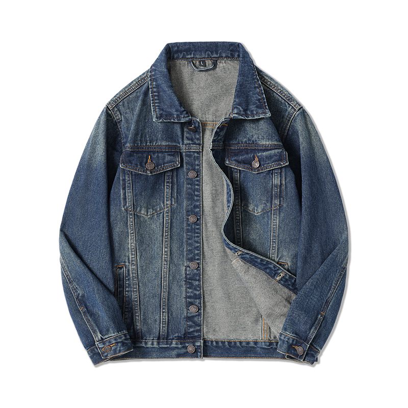 Autumn New Vintage Denim Jacket Men's Casual Jacket High-End Versatile Loose Denim Clothing Plus Size