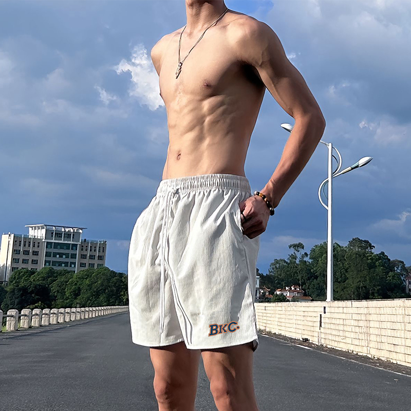 Bkc Ice-Breaking American-Style Shorts Casual Quarter-Length Shorts Men's Summer Breathable Basketball Running Training Sports White Shorts