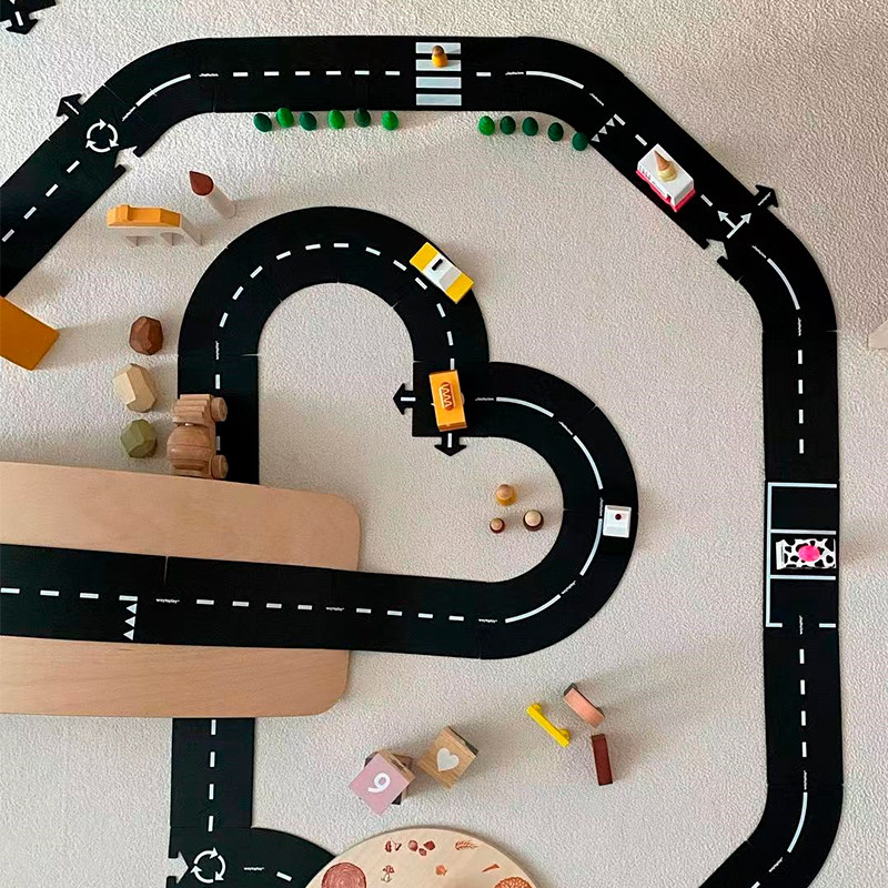 Children's Splicing Highway Puzzle Softgel Automotive Runway City Combined Large Circuit 3 year old toy scene
