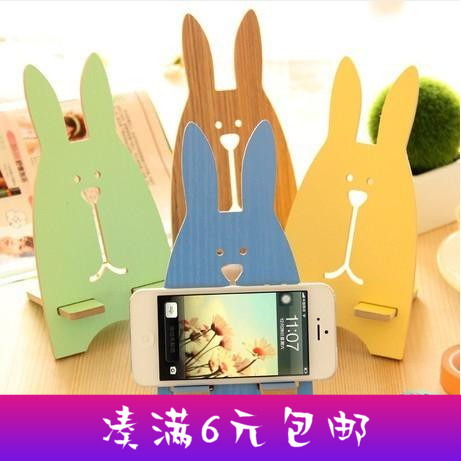 Korea Creative Cartoon Mobile Phone Holder Cute Animal Mobile Phone Rack Wooden Phone Rack Phone Trust Small Gift