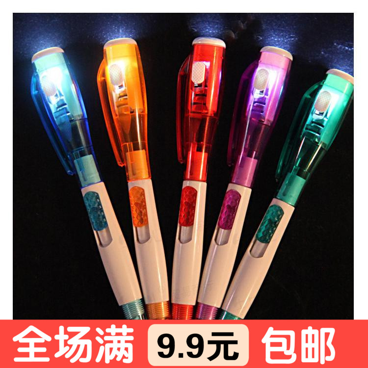 Korean creative stationery Cute with light luminous flashlight Multi-function ballpoint pen Student supplies Gift