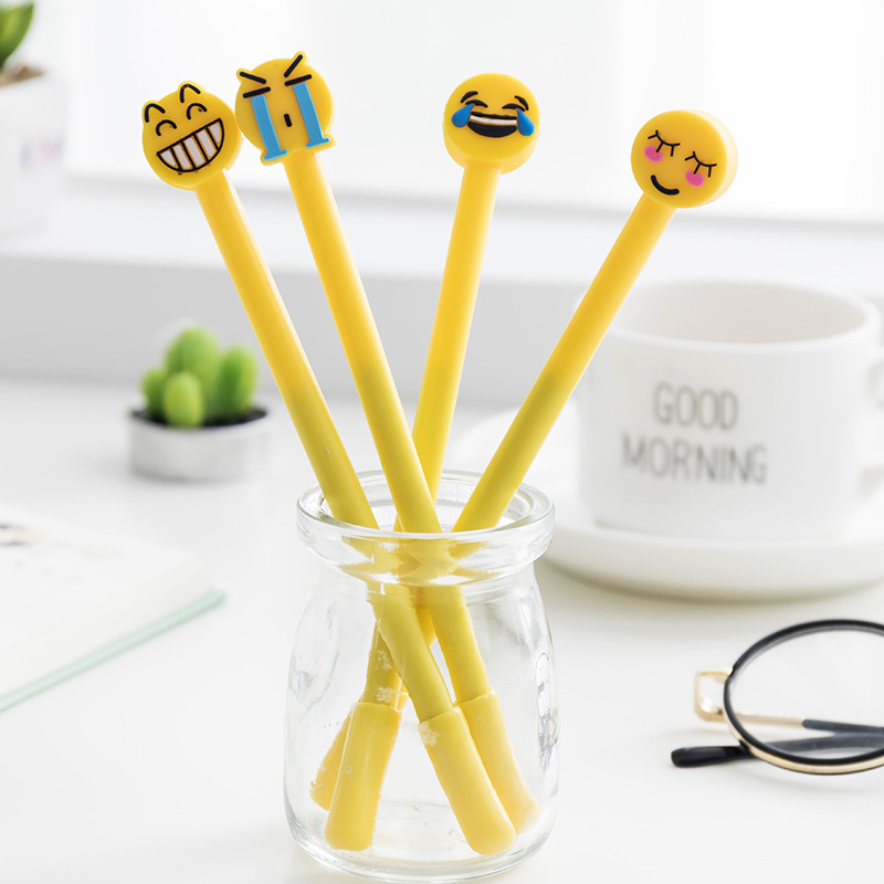 Cute expression Sexual Pen Creativity Cartoon Laughs Face Silicone 0 5mm 5mm Black Refill Study Office Stationery Supplies