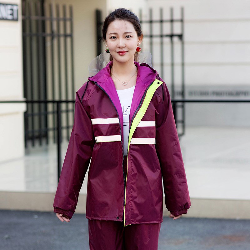 Plastic waterproof beef tendon sea glue thickened raincoat Rain pants suit Motorcycle riding men and women agricultural construction raincoat