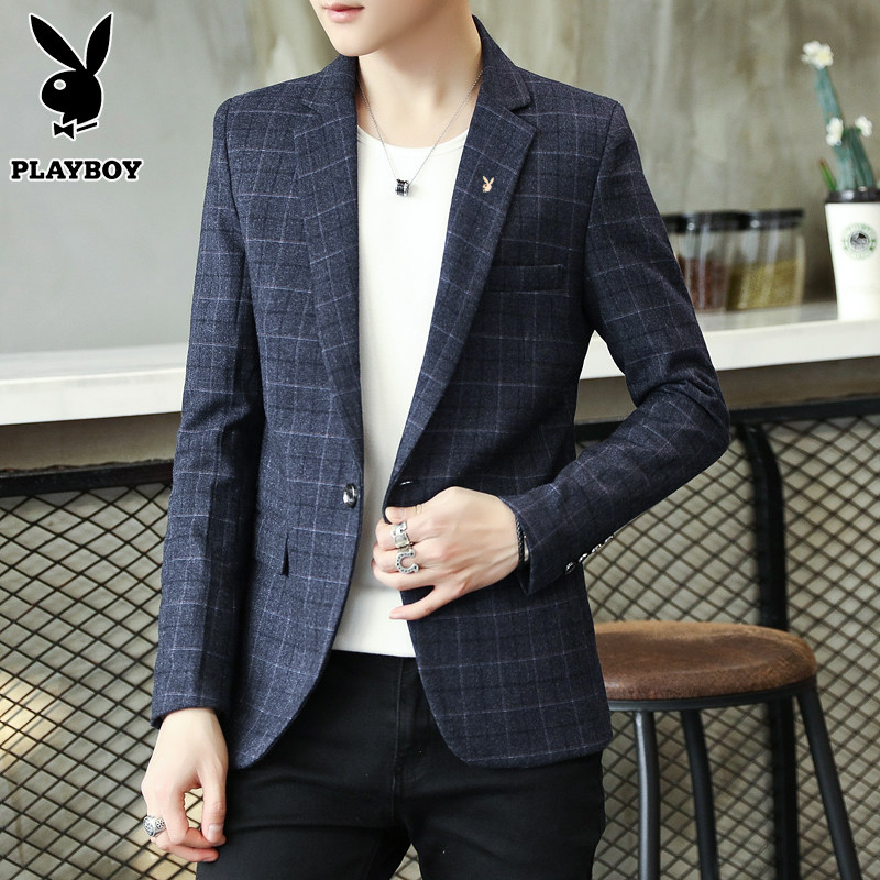 Playboy suit men's spring and autumn Korean version slim youth trend small suit men's casual single west jacket British