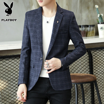 Playboy suit mens spring and autumn Korean version slim youth trend small suit mens casual single western jacket British