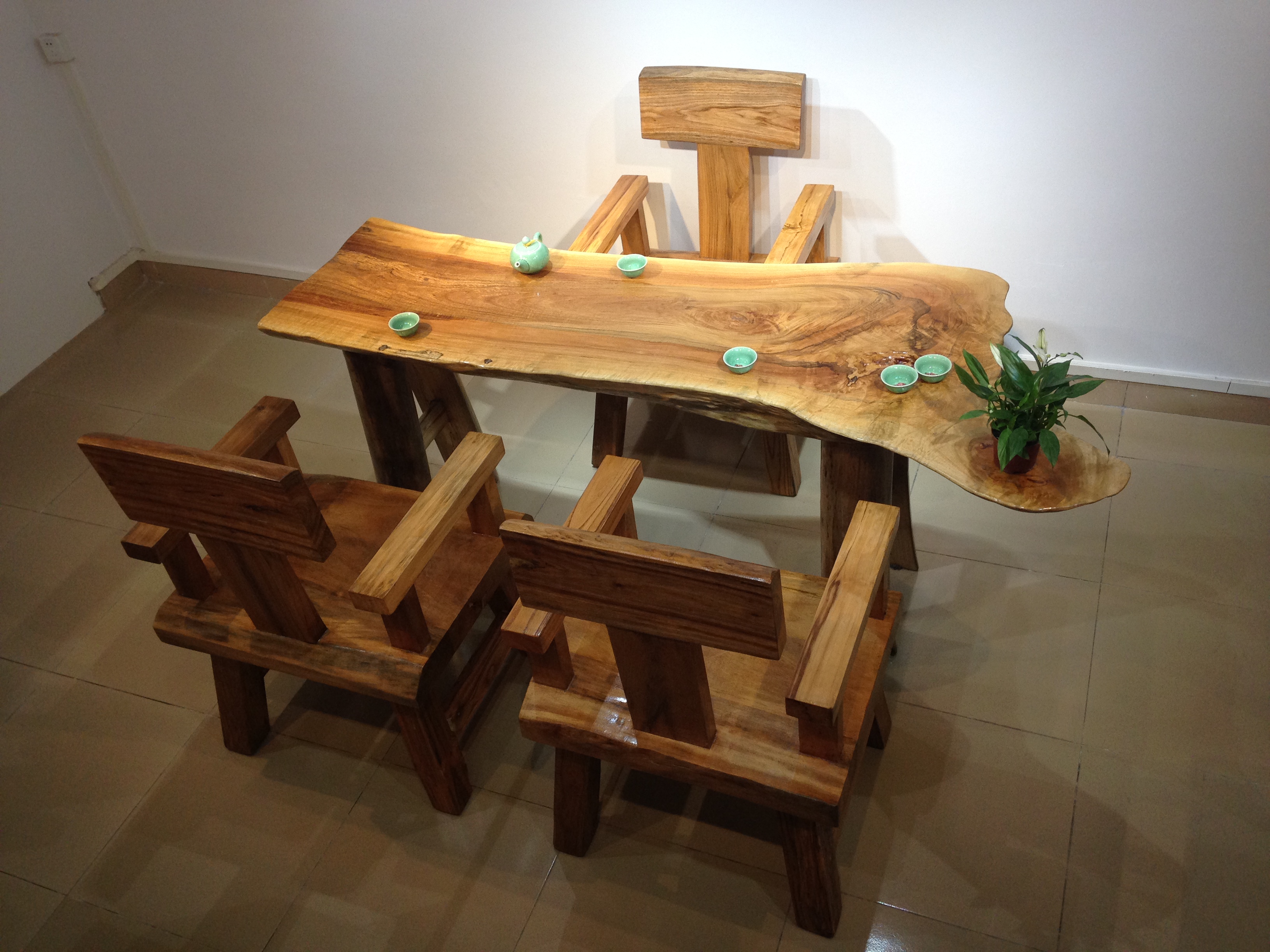 Original ecological tea table tea table desk desk tea table back chair solid wood tea table tea table tea table spot