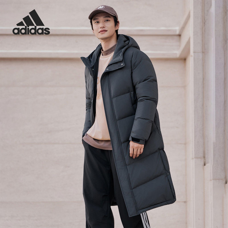 Adidas/Adidas Men's and Women's Simple Classic Jacket Warm Long Hooded down Jacket Kf6742