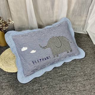 全棉布艺枕头套四季通用衍缝夹棉枕套学生卡通可爱成人花边枕套