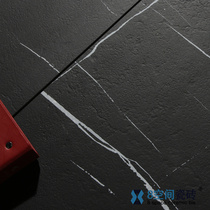 8 space black and white root Laurent black texture matte all-body tile Hall floor Hotel restaurant floor tile