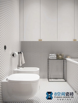 Nordic honeycomb hexagonal Marseke tiles Black gray and white personality tiles kitchen bathroom background wall tiles