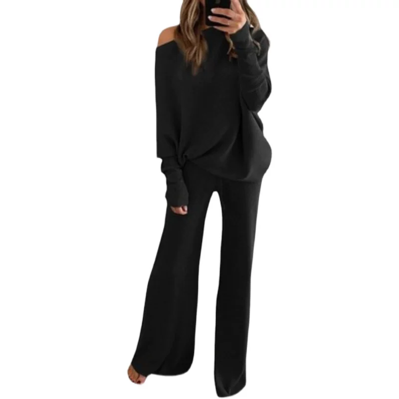 Solid long-sleeve, trousers, set, 2021 collection, Amazon, European style