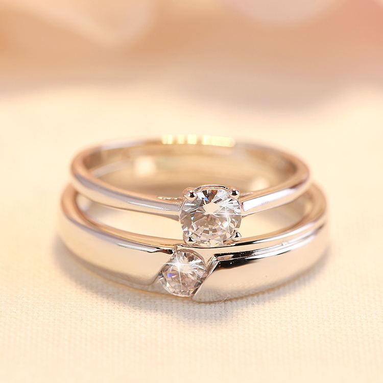 Cặp vợ chồng nhẫn sống miệng kết hôn nam nữ nhẫn cưới Nhật Bản và Hàn Quốc mở nhẫn kim cương nhân tạo nhẫn một cặp quà tặng để gửi bạn gái nhẫn kim cương nam pnj