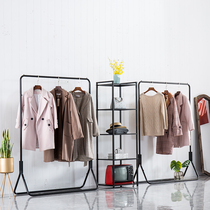 Clothes rack Wrought iron clothing store display rack floor-to-ceiling hanger Mens and womens childrens clothing store shelf Nakajima rack combination