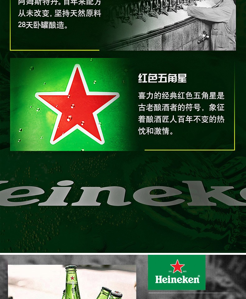 Heineken/喜力经典易拉罐啤酒*24罐