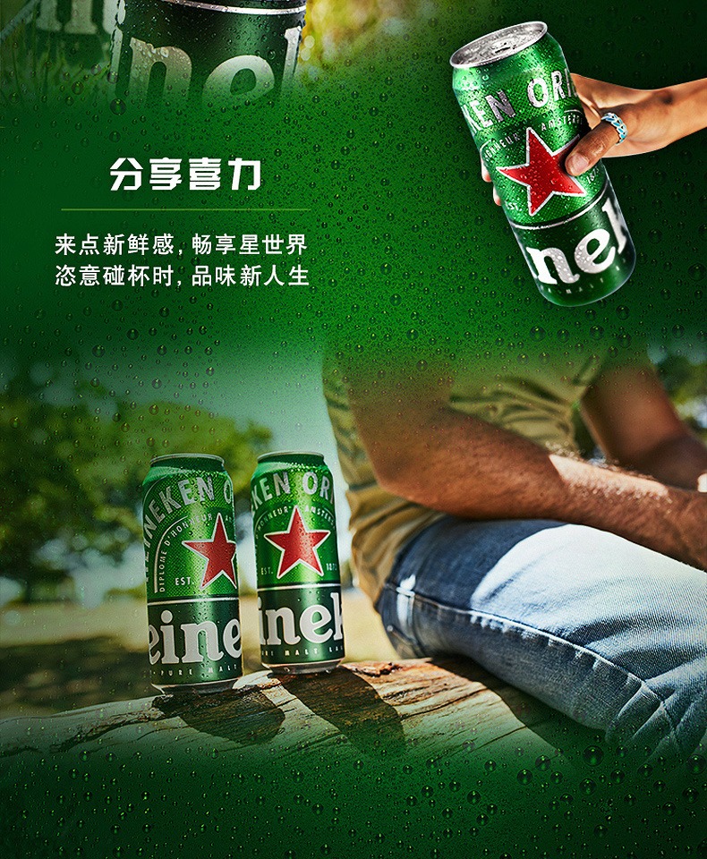 Heineken/喜力经典易拉罐啤酒*24罐