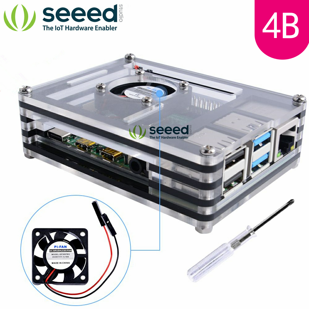 Raspberry Pi 4th generation pi4b shell fan heat sink kit 9 layers super protection