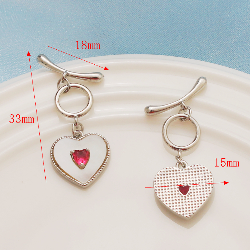 1 Piece Simple Style Heart Shape Alloy Plating Inlay Jewelry Accessories display picture 2