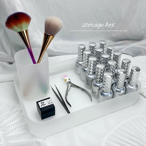 Японская прозрачная система хранения для маникюра в банке, матовый держатель для ручек, ватные диски, настольный комплект