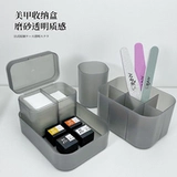 Японская прозрачная система хранения для маникюра в банке, матовый держатель для ручек, ватные диски, настольный комплект
