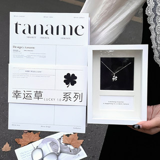 Taname tana good luck always comes with four-leaf clover clover necklace birthday girl friend chinese valentine's day gift