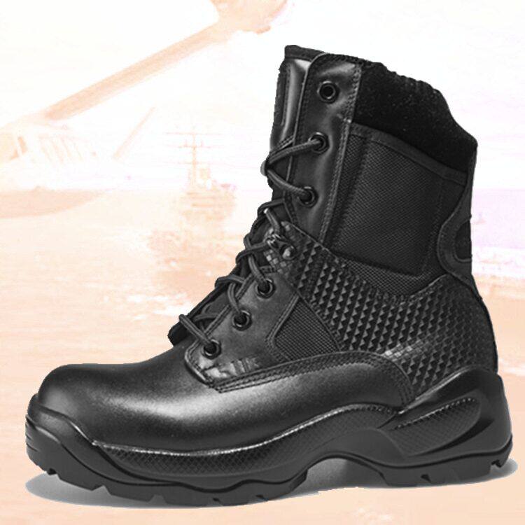 Autumn and winter leather 511 combat boots breathable men's shoes American desert boots women's mid-barrel security tactical boots wool boots