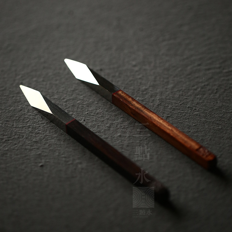 Day Style Pu-erh Tea Knife Black Sandalwood Rosewood Individuality Handmade Alloy Black Tea Knife Stainless Steel Tea Needle Tea Cone Accessory
