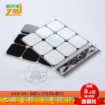 Black and white parabolic brick 300x300 non-slip floor tiles bathroom kitchen balcony wall tiles microcrystalline gold-plated tiles